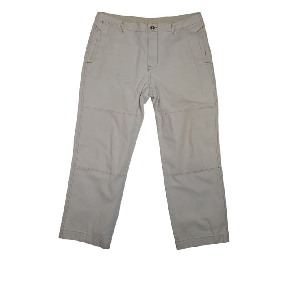 VINTAGE‎ LL Bean cream double knee straight leg gorp work pants 36x32